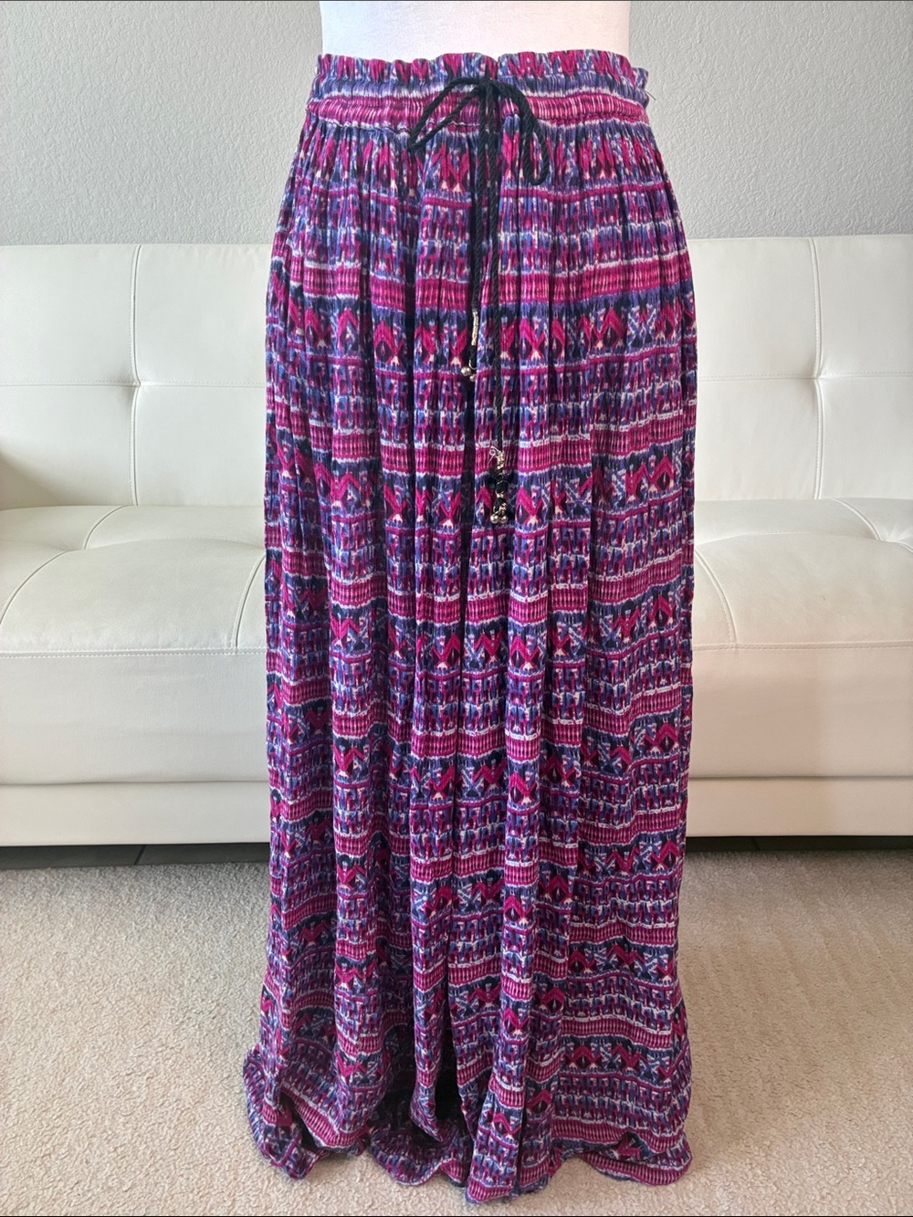Band of Gypsies Boho Maxi Skirt in Pink & Purple